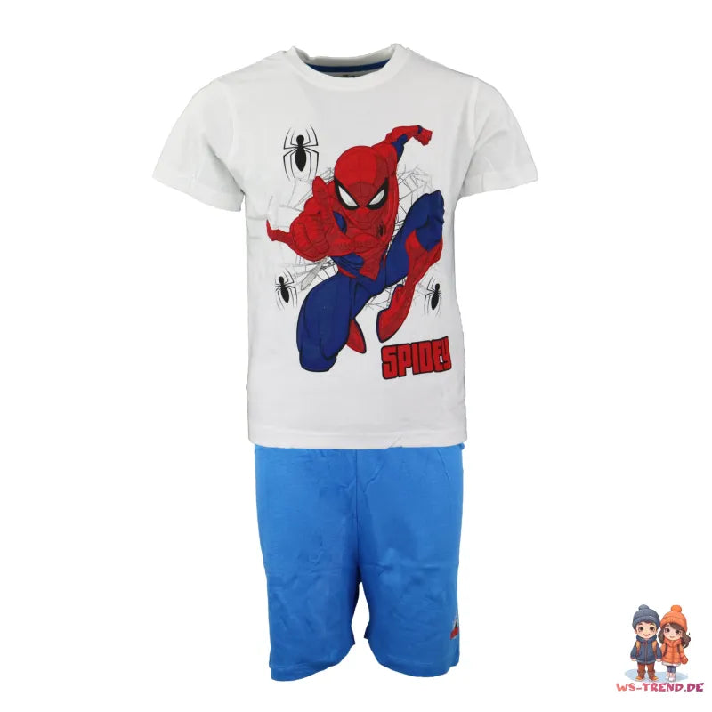 Marvel Spiderman Kinder Schlafanzug Pyjama Shirt Shorts - WS-Trend.de 98-128 100% Baumwolle