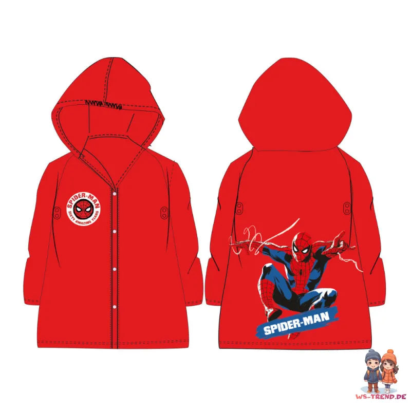 Marvel Spiderman Kinder Regenschirm plus Regenponcho - WS-Trend.de Jungen Schirm D 75 cm