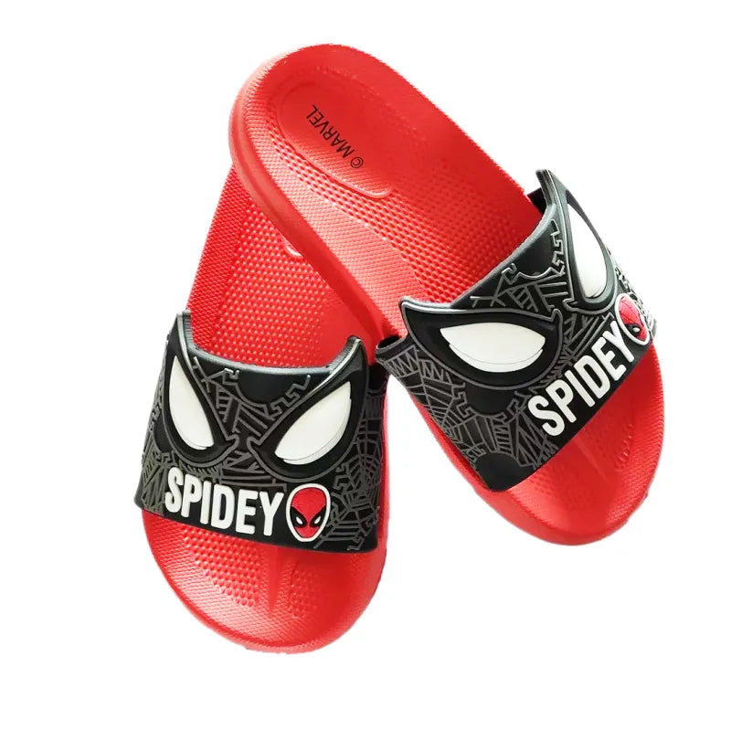 Marvel Spiderman 3D Optik Kinder Sandalen - WS-Trend.de - Badeschuhe Latschen Hausschuhe Rot 25-32