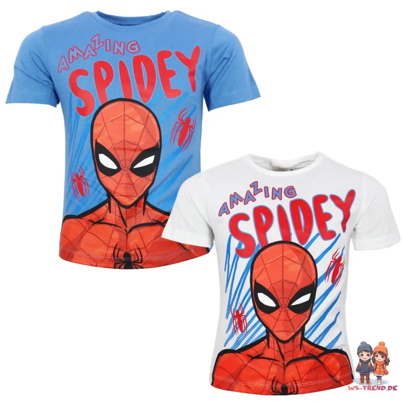 Marvel Spiderman Kinder Jungen kurzarm T-Shirt Shirt - WS-Trend.de Kurzarm 98 bis 128 Baumwolle