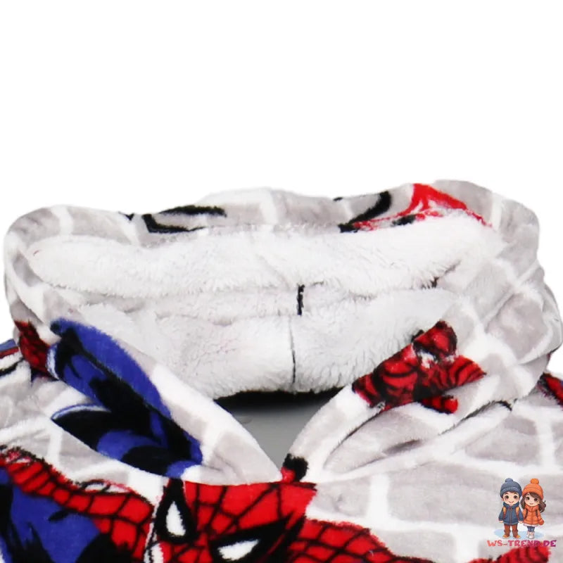 Marvel Spiderman Kuschelponcho Kuscheldecke mit Ärmeln Kapuze Tasche S-L - WS-Trend.de XS-L