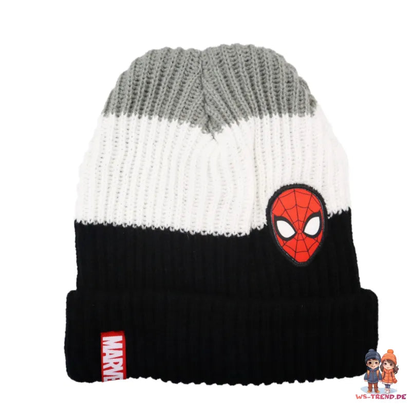 Spiderman Kinder Herbst Winter Set Mütze plus Handschuhe Kindermütze - WS-Trend.de Marvel Wintermütze Jungen 52 54 Grau