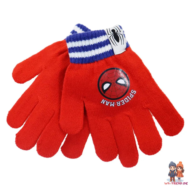 Spiderman Kinder Herbst Winter Set Mütze plus Handschuhe Kindermütze - WS-Trend.de Marvel Wintermütze Jungen 52 54 Grau