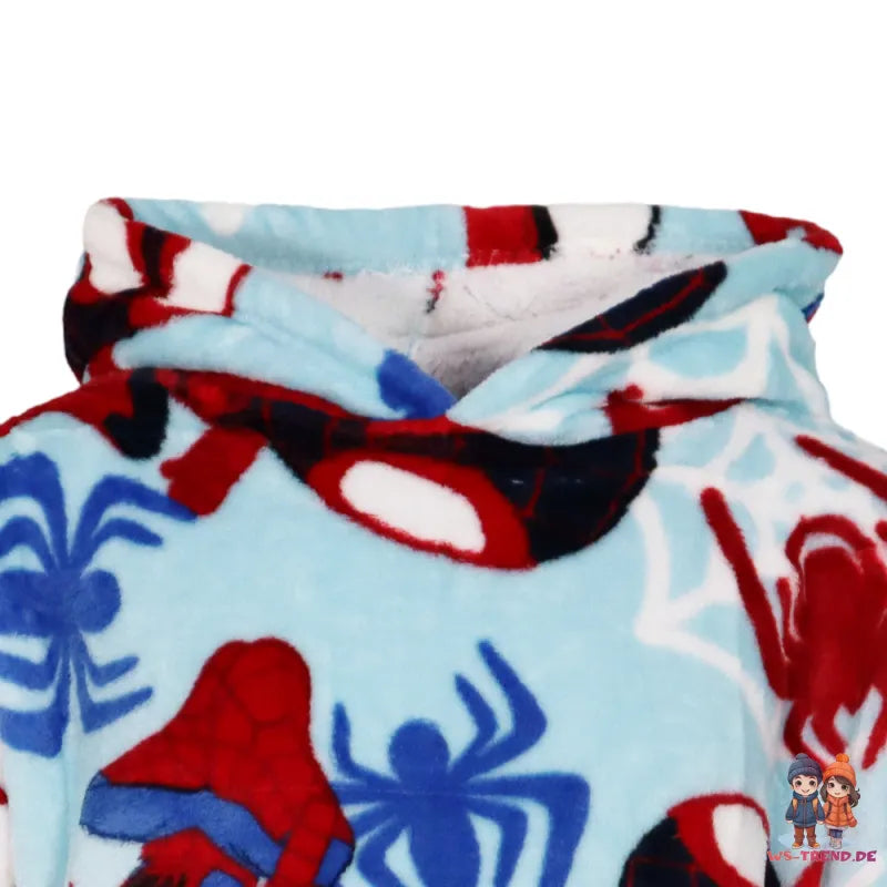 Marvel Spidey Kuschelponcho Kuscheldecke mit Ärmeln Kapuze Tasche 3-6 Jahre - WS-Trend.de Spiderman XS-L