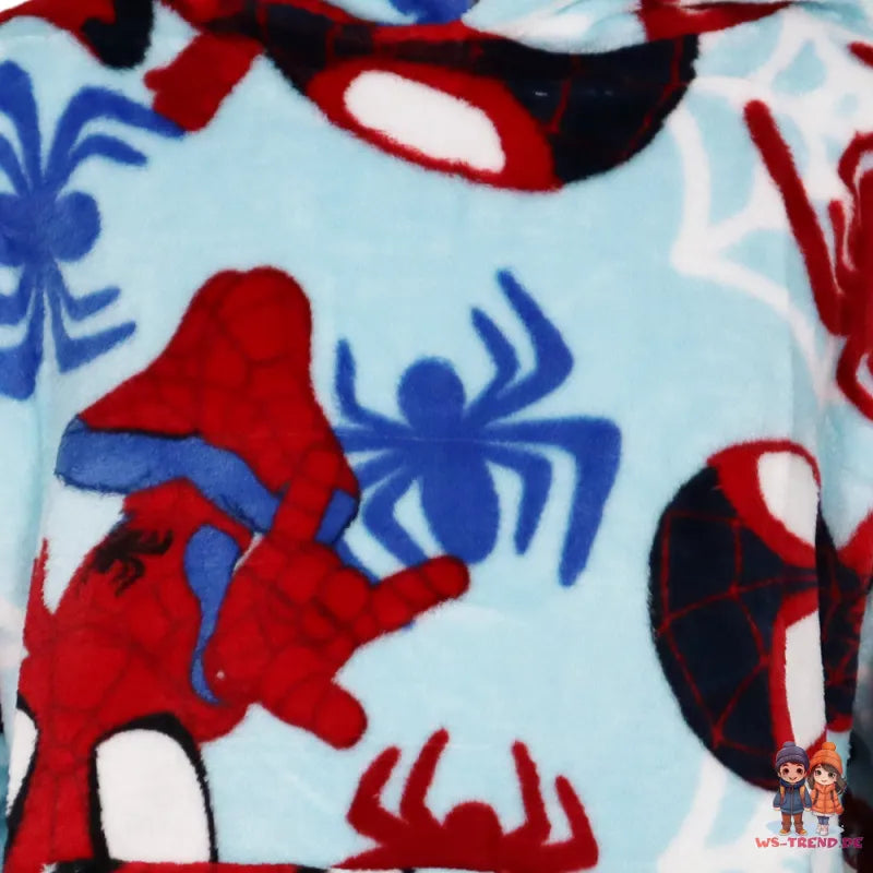 Marvel Spidey Kuschelponcho Kuscheldecke mit Ärmeln Kapuze Tasche 3-6 Jahre - WS-Trend.de Spiderman XS-L