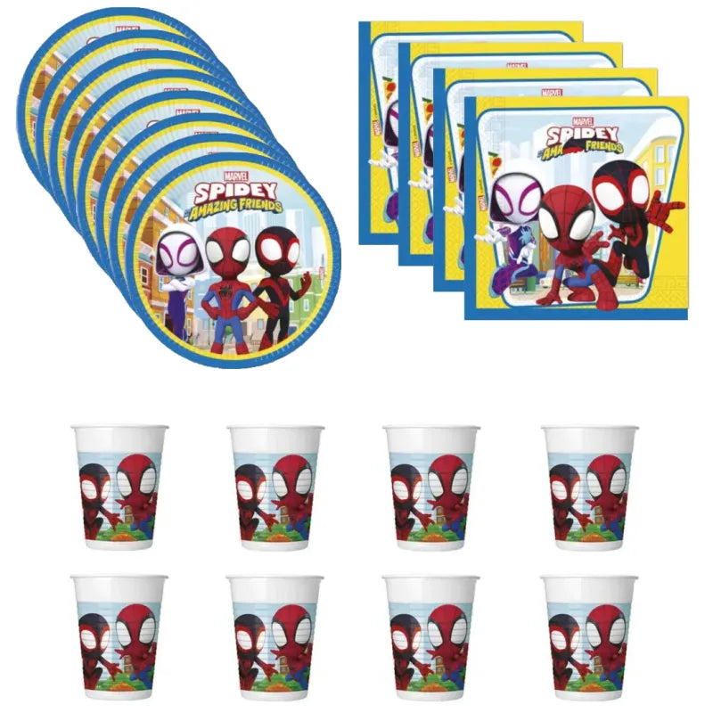Marvel Spidey Geburtstag Deko Set 36tlg. Partyset für 8 Kinder - WS-Trend.de