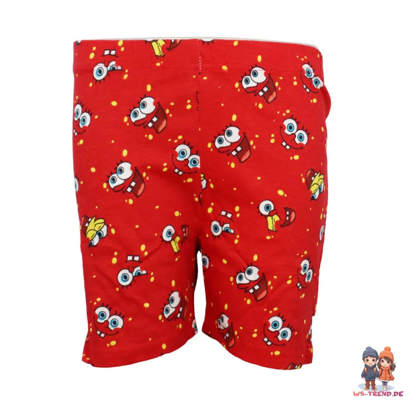 Spongebob Schwammkopf Kinder kurzarm Pyjama Schlafanzug - WS-Trend.de kurz 104 - 134 baumwolle