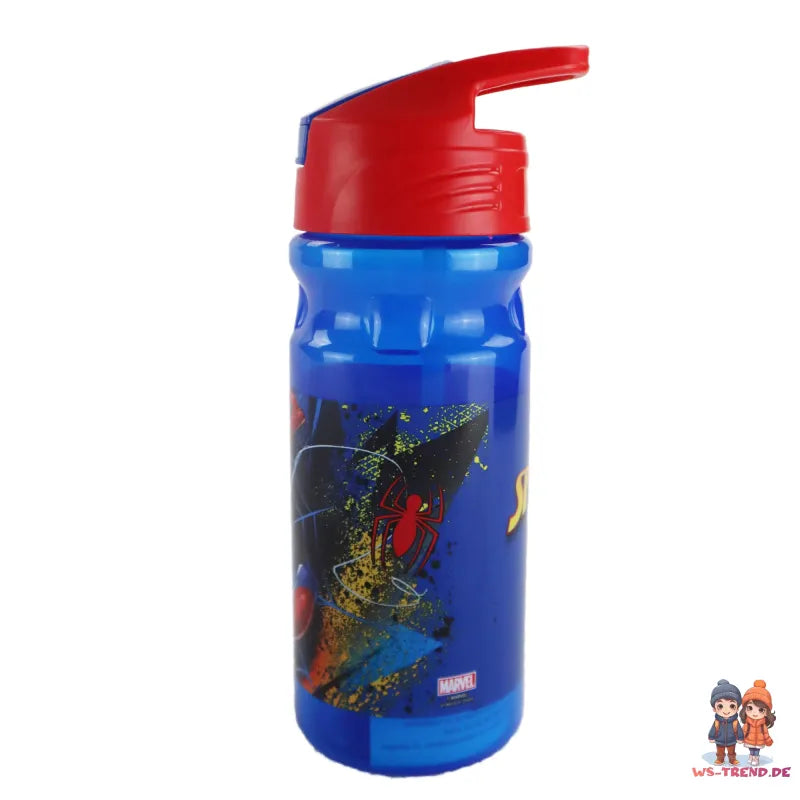 Marvel Spiderman Trinkflasche Flasche mit Trinkhalm Griff 500 ml - WS-Trend.de Wasserflasche