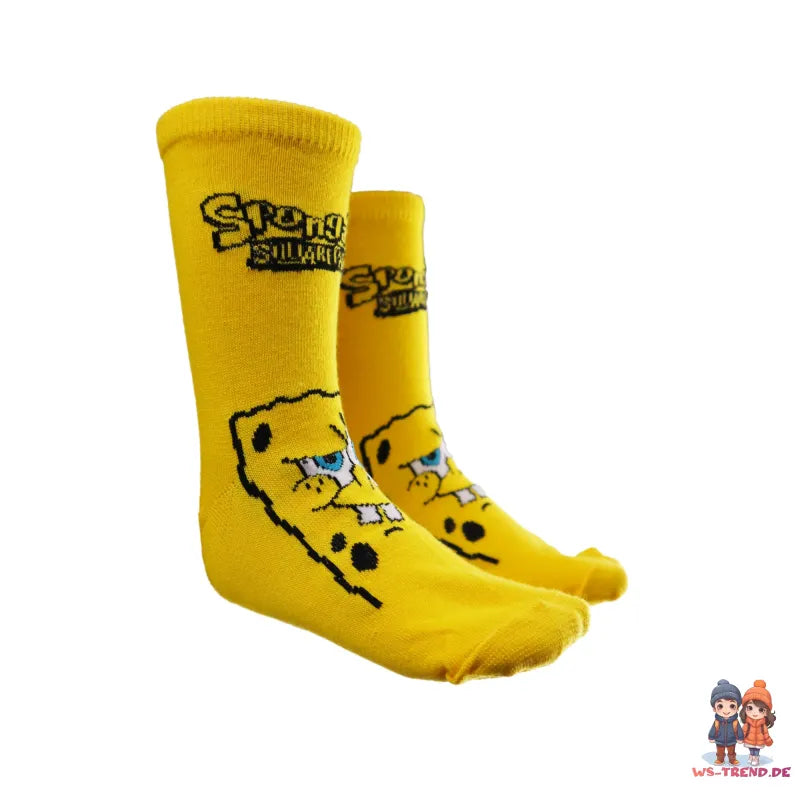 Spongebob Schwammkopf lange Kinder Socken 2er Pack - WS-Trend.de Gr. 23 bis 34 für Jungen