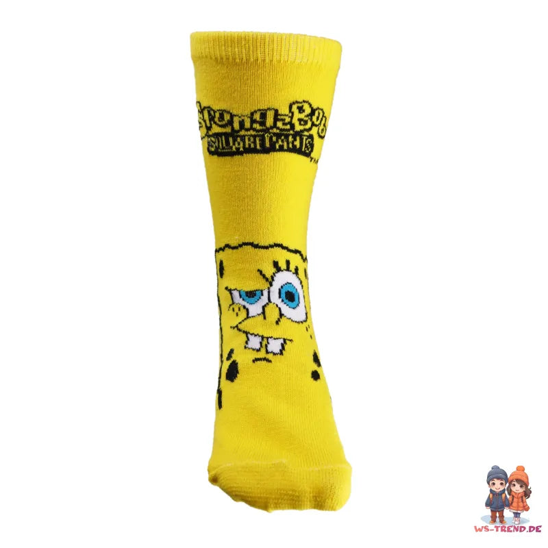 Spongebob Schwammkopf lange Kinder Socken 2er Pack - WS-Trend.de Gr. 23 bis 34 für Jungen