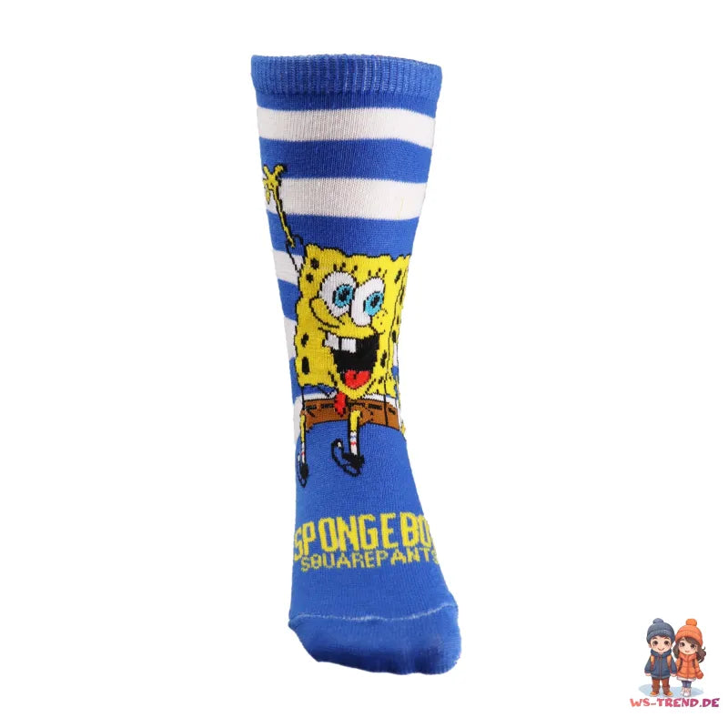 Spongebob Schwammkopf lange Kinder Socken 2er Pack - WS-Trend.de Gr. 23 bis 34 für Jungen