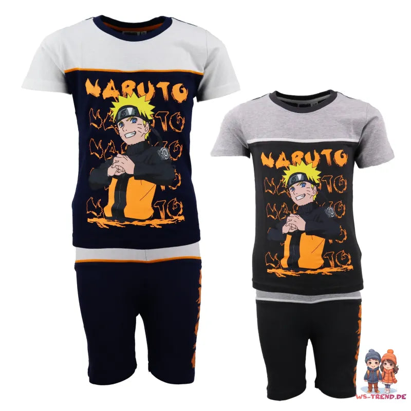 Anime Naruto Shippuden Kinder Sommer Set Shirt plus Shorts - WS-Trend.de Jungen Short 110-152 Baumwolle