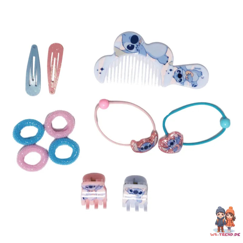 Disney Stitch 11 tlg. Kinder Haarstyling Set Kamm Haarspange Haargummis WS Trend.de