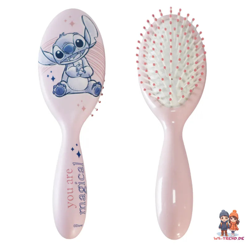 Disney Lilo und Stitch 2er Set Kinder Bürstenset Haarbürste 21 x 6 cm Rosa Blau - WS-Trend.de