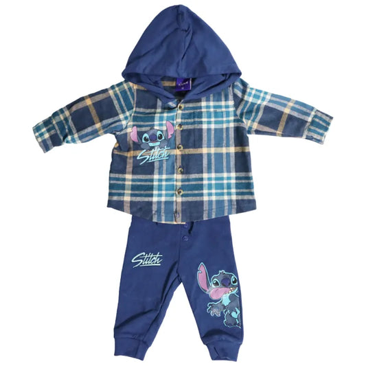Disney Stitch Baby 2 tlg Set Hemd mit Kapuze plus Hose WS Trend.de Gr. 62 92 Baumwolle