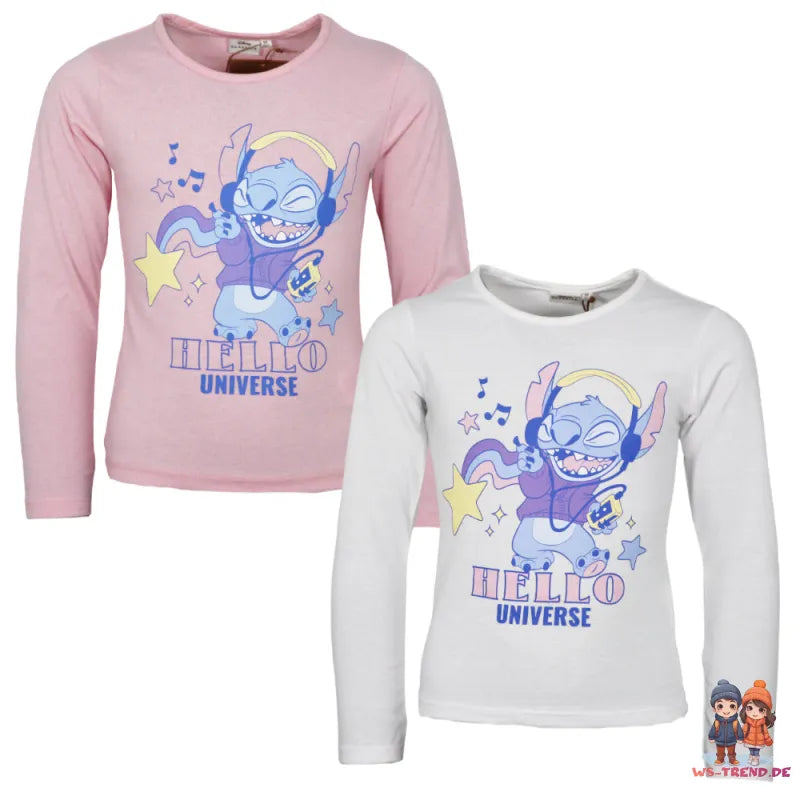 Disney Stitch Kinder Mädchen Langarmshirt Shirt - WS-Trend.de Lilo und Gr. 98-128