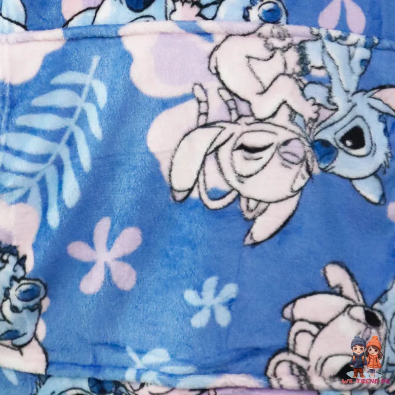 Disney Stitch Kuschelponcho Damen Kuscheldecke mit Ärmeln Kapuze Tasche S-L - WS-Trend.de