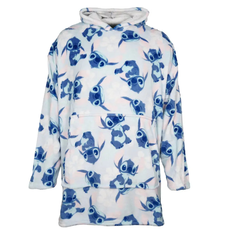 Disney Stitch Kuschelponcho Damen Kuscheldecke mit Ärmeln Kapuze Tasche S-L - WS-Trend.de
