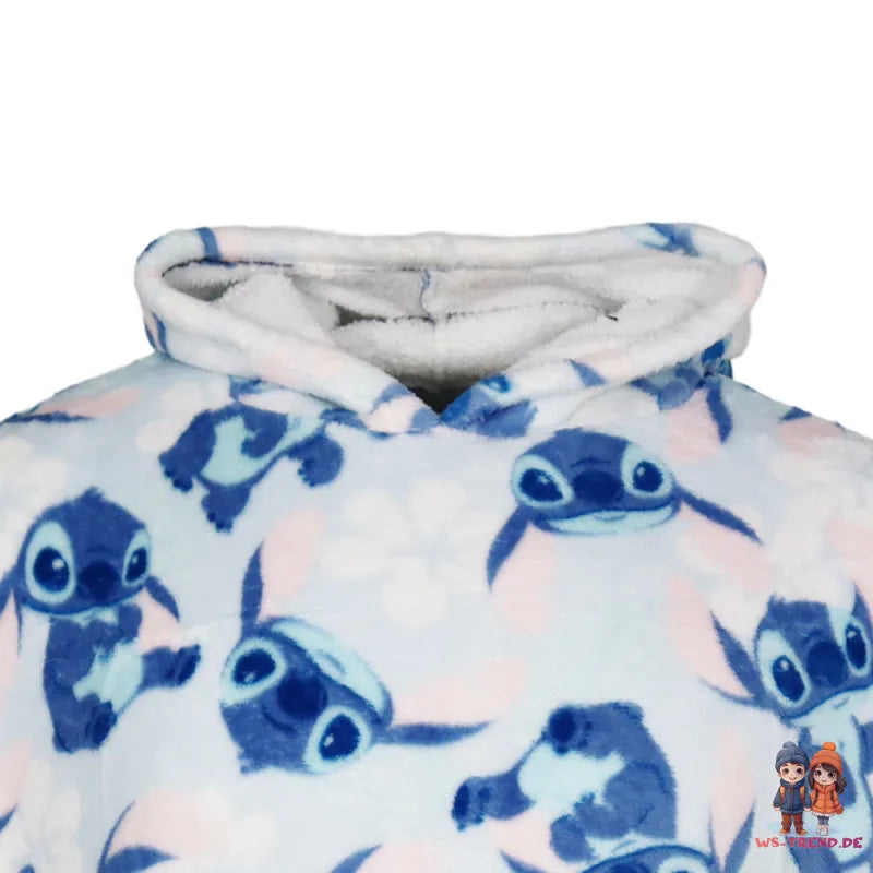 Disney Stitch Kuschelponcho Damen Kuscheldecke mit Ärmeln Kapuze Tasche S-L - WS-Trend.de