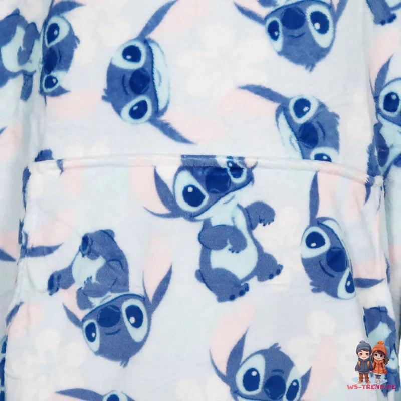 Disney Stitch Kuschelponcho Damen Kuscheldecke mit Ärmeln Kapuze Tasche S-L - WS-Trend.de