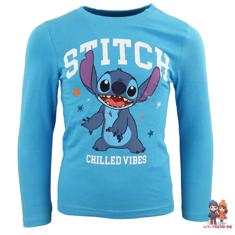 Disney Stitch Kinder langarm Schlafanzug Pyjama - WS-Trend.de Jungen 104-134 Velours
