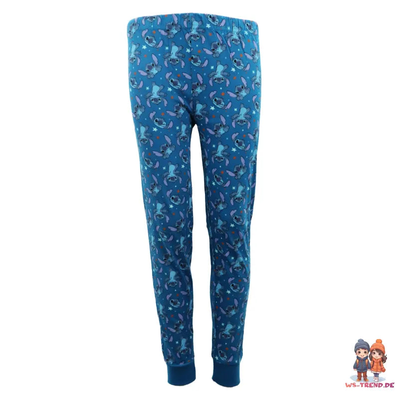 Disney Stitch Kinder langarm Schlafanzug Pyjama - WS-Trend.de Jungen 104-134 Velours