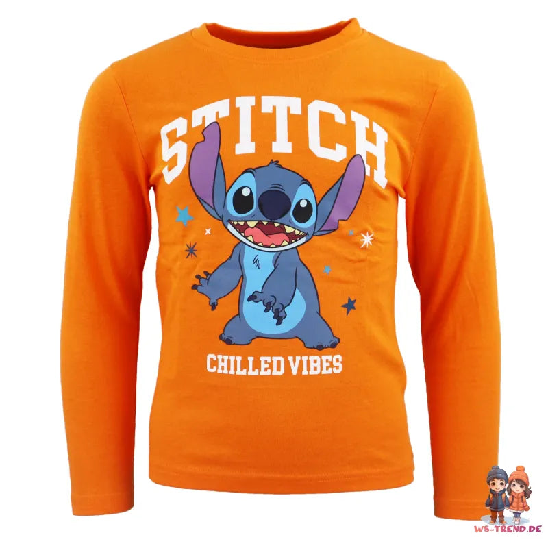 Disney Stitch Kinder Jungen langarm Schlafanzug Pyjama WS Trend.de 104 134 Baumwolle