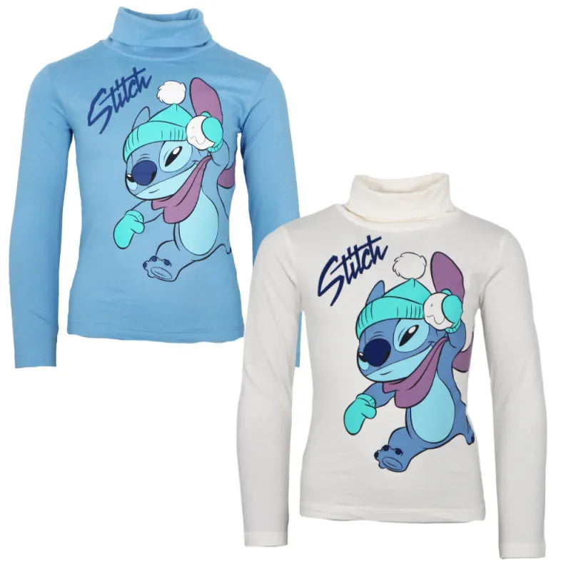 Disney Lilo und Stitch Kinder Rollkragen Langarmshirt Shirt - WS-Trend.de Mädchen Gr. 98-128