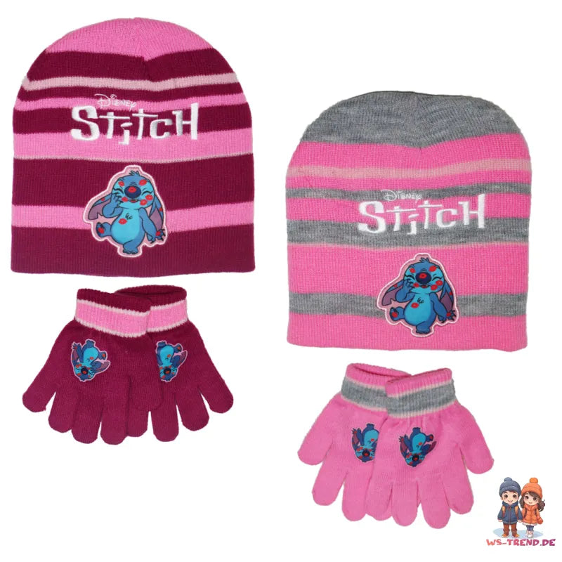 Disney Sticth Kinder Herbst Mütze Wintermütze plus Handschuhe Gr. 52/54 - WS-Trend.de