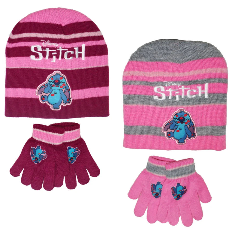 mütze handschuhe set kinder Disney Sticth Kinder Herbst Mütze Wintermütze plus Handschuhe Gr. 52/5 – WS-Trend