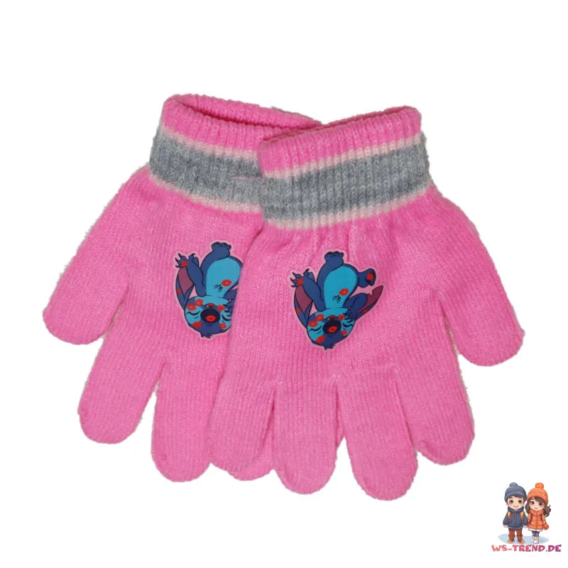 Disney Sticth Kinder Herbst Mütze Wintermütze plus Handschuhe Gr. 52/54 - WS-Trend.de