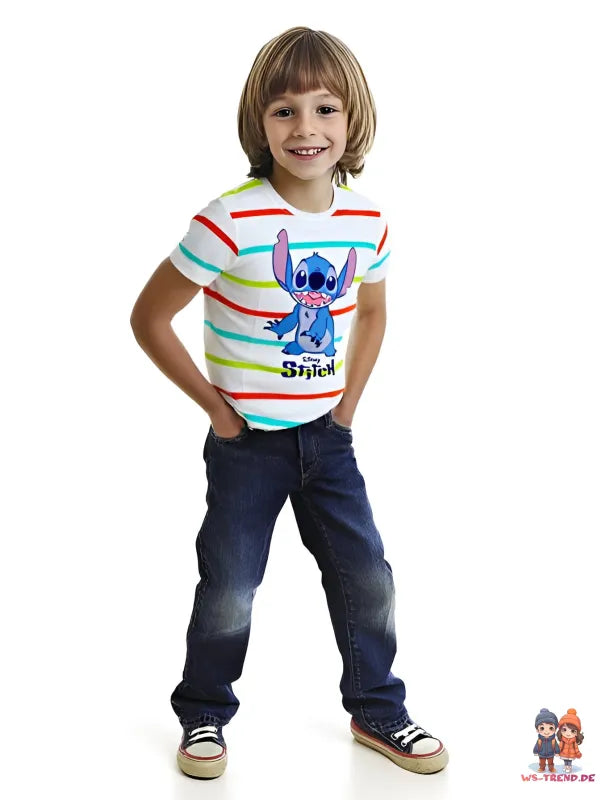 Disney Lilo und Stitch Jungen Kinder kurzarm T-Shirt Shirt - WS-Trend.de Gr. 98-128 Baumwolle