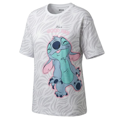 Disney Stitch Damen kurzarm Schlafshirt Nachthemd Langshirt - WS-Trend.de