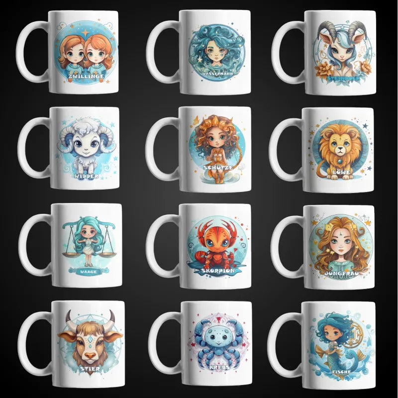 Sternzeichen Tierkreis Kaffeetasse Tasse Geschenkidee Geschenk 330 ml - WS-Trend.de Teetasse