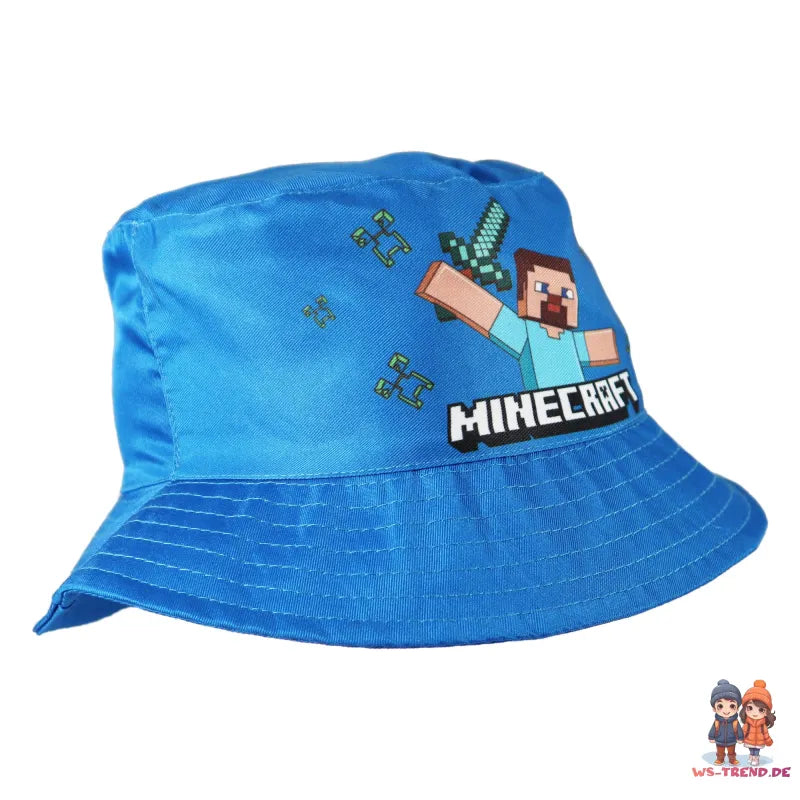 Minecraft Steve Kinder Jungen Fischermütze Fischerhut Hut Sommerhut - WS-Trend.de Gr. 52-54