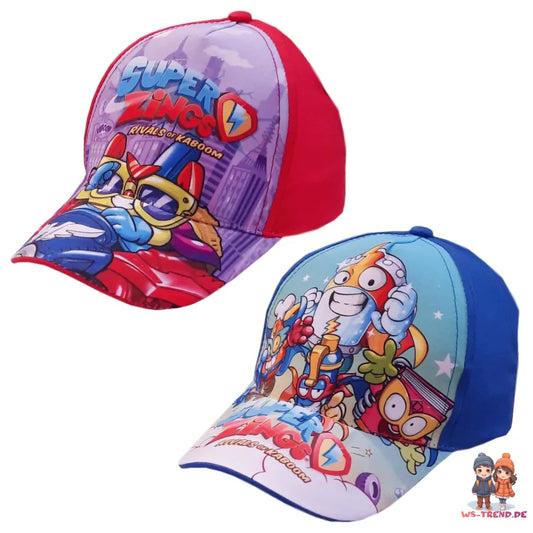 Super Zings - Kinder Baseball Kappe Basecap Baumwolle - WS-Trend.de Basecaps für Jungen Blau Rot