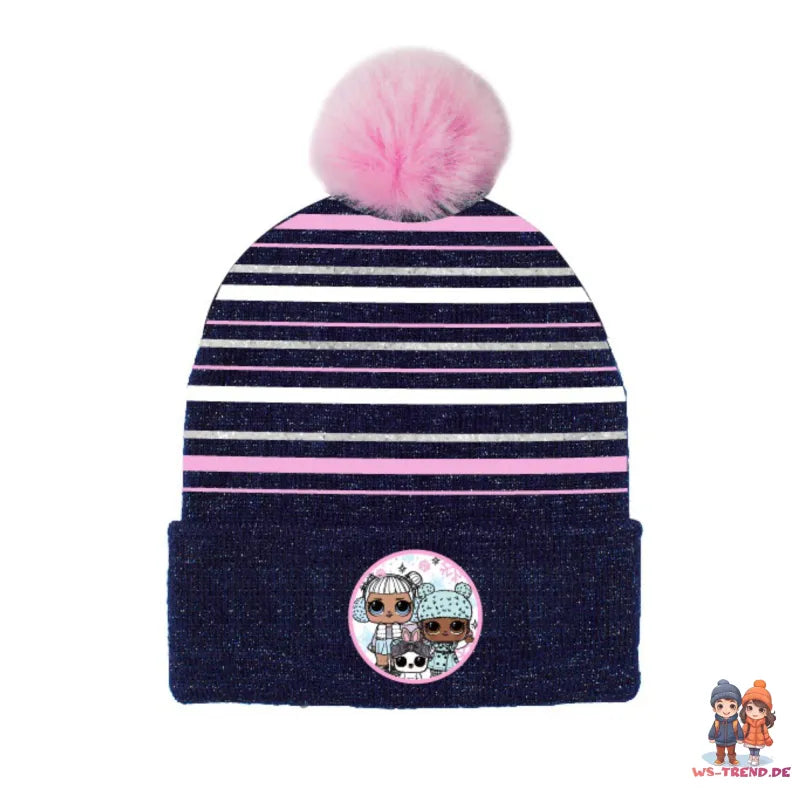 LOL Surprise - Kinder Herbst Winter Set - WS-Trend.de Wintermütze Handschuhe Loop Bommelmütze
