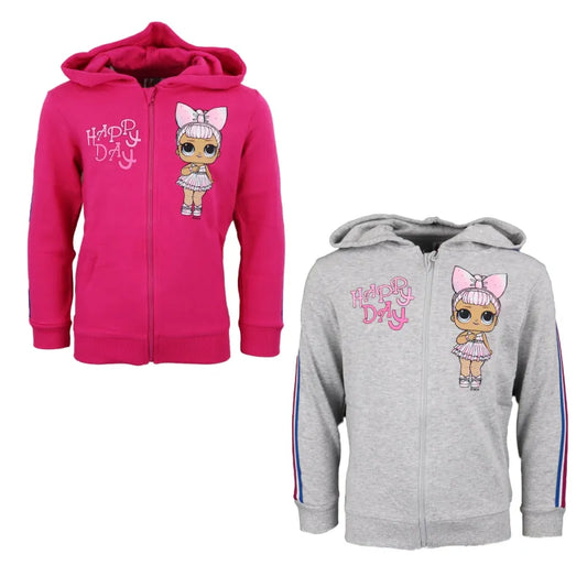 LOL Surprise Kinder Kapuzen Hoodie WS Trend.de Pullover Kapuze Pink Grau Gr. 104 134 Mädchen