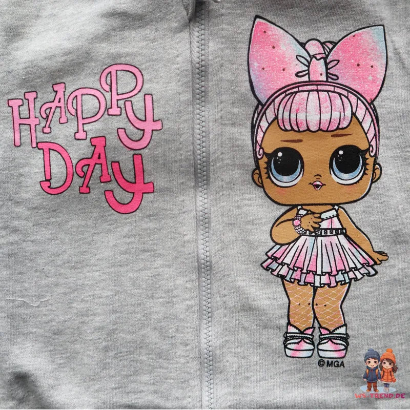 LOL Surprise Kinder Kapuzen Hoodie WS Trend.de Pullover Kapuze Pink Grau Gr. 104 134 Mädchen