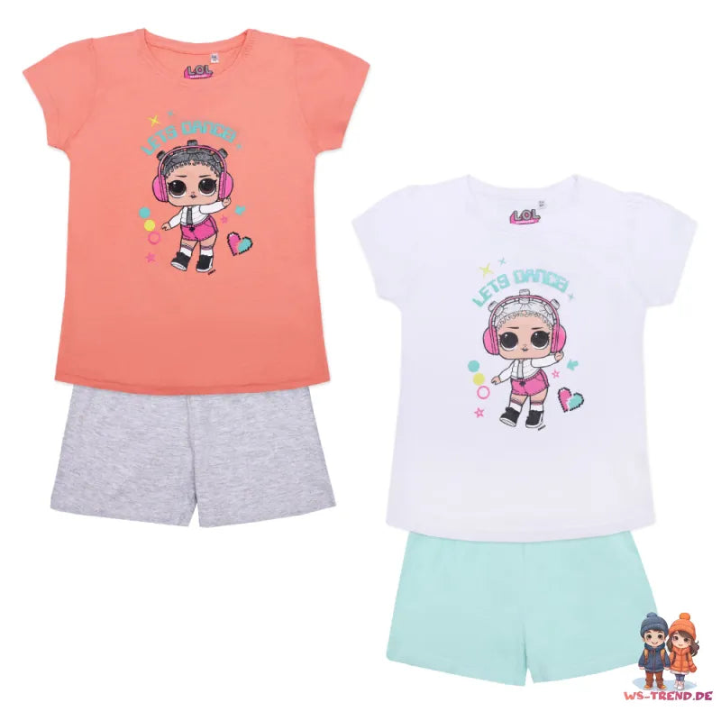 LOL Surprise Kinder Schlafanzug Pyjama - WS-Trend.de kurz 104-134 pink Lila baumwolle