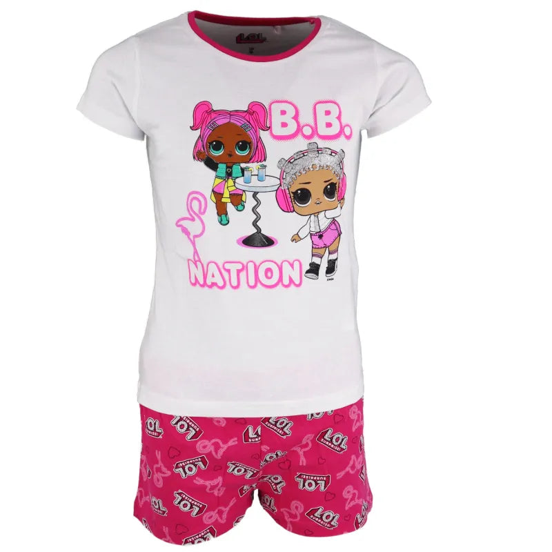 LOL Surprise Kinder Schlafanzug Pyjama - WS-Trend.de kurz 104-134 pink Lila baumwolle