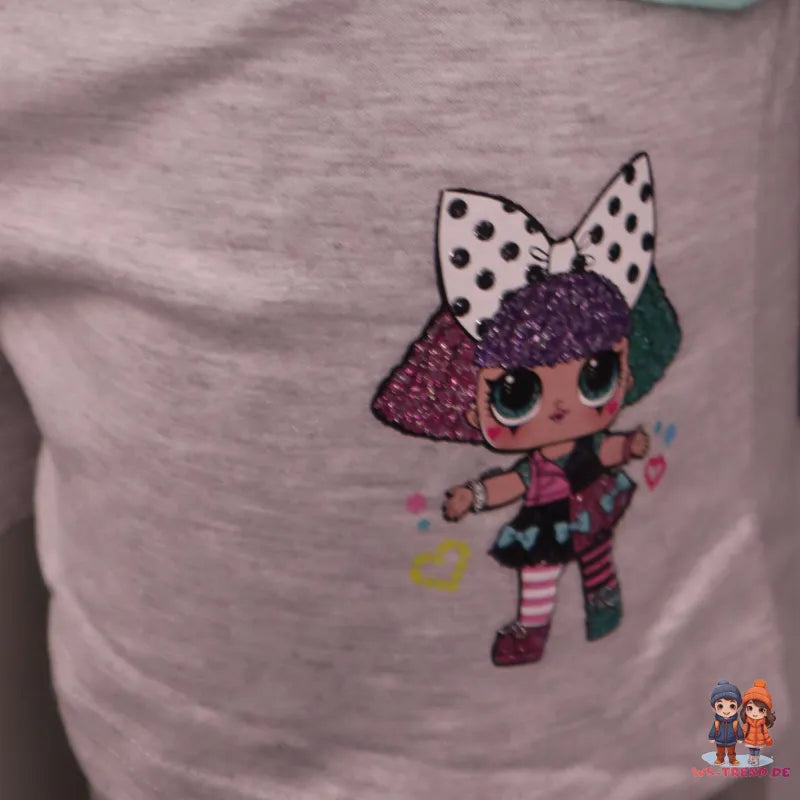 LOL Surprise Kinder Schlafanzug Pyjama - WS-Trend.de kurzarm 98 bis 128 Baumwolle Grün Rosa