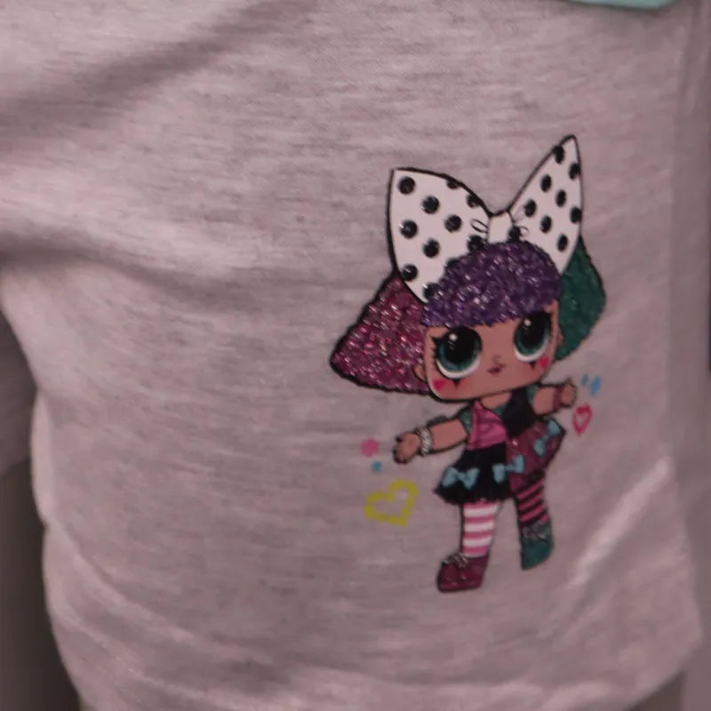 LOL Surprise Kinder Schlafanzug Pyjama - WS-Trend.de kurzarm 98 bis 128 Baumwolle Grün Rosa