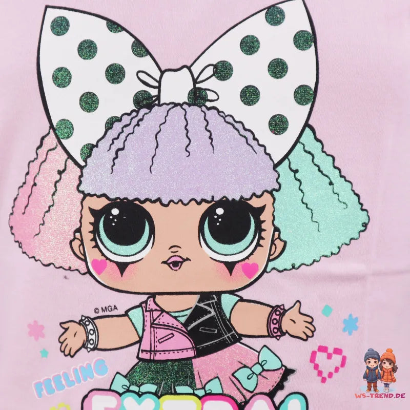 LOL Surprise Kinder Schlafanzug Pyjama - WS-Trend.de kurzarm 98 bis 128 Baumwolle Grün Rosa