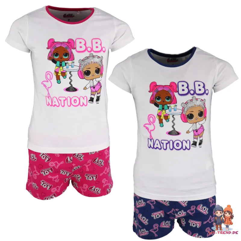 LOL Surprise Kinder Schlafanzug Pyjama - WS-Trend.de kurz 104-134 pink Lila baumwolle