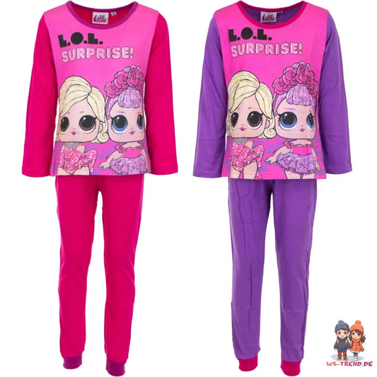 LOL Surprise Kinder Schlafanzug Pyjama lang - WS-Trend.de 98-128 pink Lila baumwolle