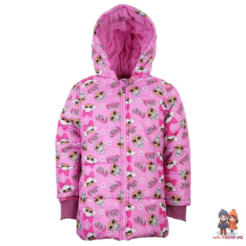 LOL Surprise Kinder Winterjacke - 104 bis 134 in Rosa - WS-Trend.de Jacke mit Kapuze Mädchen Gr. 104-134 NEU