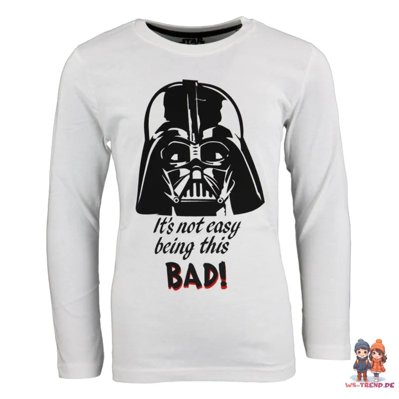 Star Wars Darth Vader Jungen langarm Pyjama Schlafanzug - WS-Trend.de 134 - 164 Weiß Grau