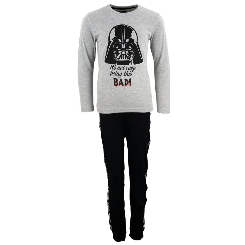 Star Wars Darth Vader Jungen langarm Pyjama Schlafanzug - WS-Trend.de 134 - 164 Weiß Grau