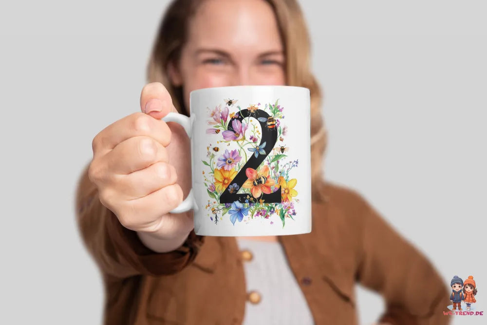 Name A bis Z und 9 Blumen Bienen Kaffeetasse Teetasse Tasse Geschenkidee - WS-Trend.de